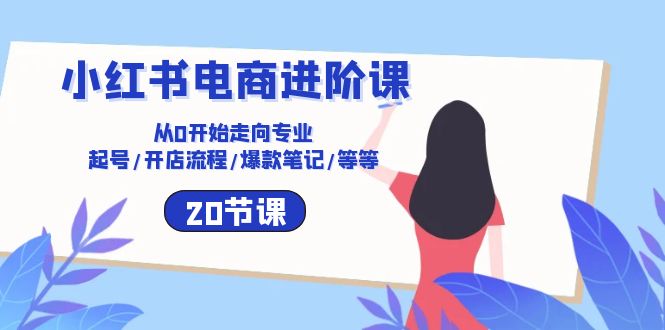 小红书电商进阶课：从0开始走向专业 起号/开店流程/爆款笔记/等等（20节）-他山创业网