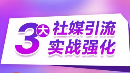 3大社媒引流实战强化，多渠道站外引流，高效精准获客，订单销售额翻倍增长-他山创业网
