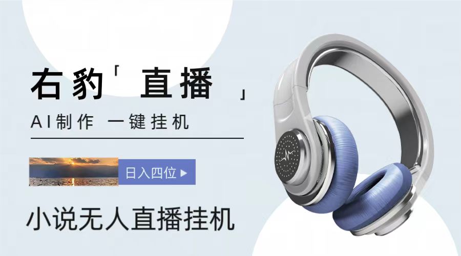 右豹小说无人直播挂机吸金项目，简单易行收益稳定， 月入1000+-他山创业网