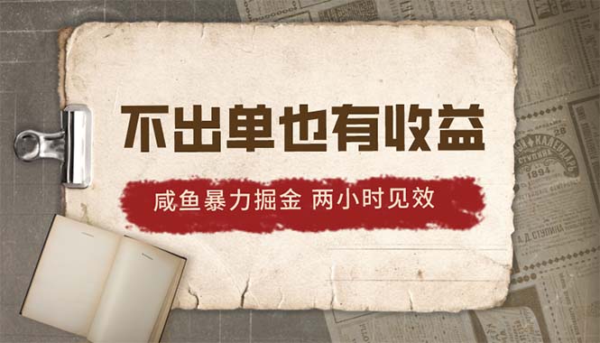 （10562期）2024咸鱼暴力掘金，不出单也有收益，两小时见效，当天突破500+-他山创业网