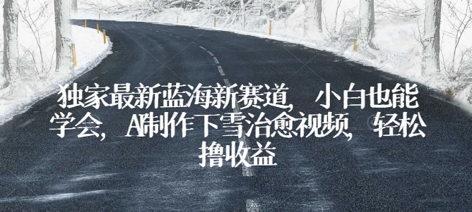 独家最新蓝海新赛道，小白也能学会，AI制作下雪治愈视频，轻松撸收益-他山创业网