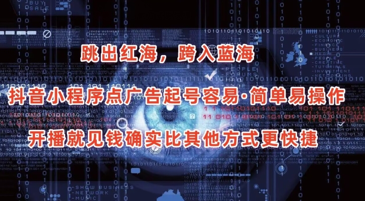 抖音小程序点广告项目，起号容易，简单易操作，开播就见有收益-他山创业网