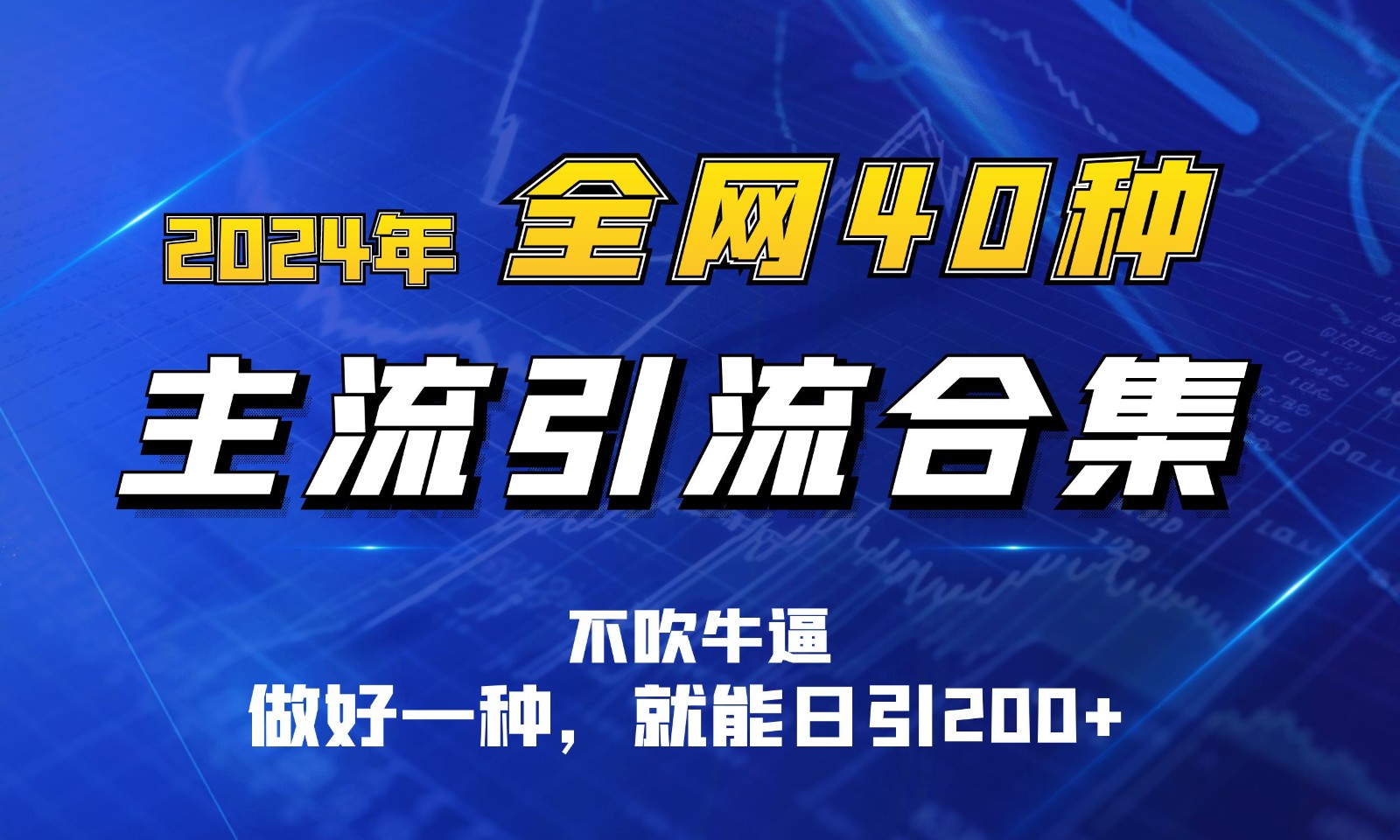 2024年全网40种暴力引流合计，做好一样就能日引100+-他山创业网