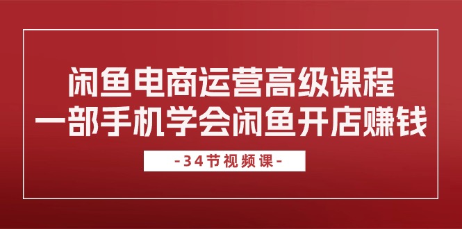 闲鱼电商运营高级课程，一部手机学会闲鱼开店赚钱（34节课）-他山创业网