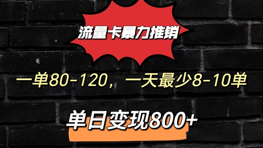 流量卡暴力推销模式一单80-170元一天至少10单，单日变现800元-他山创业网