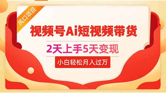 （10807期）2天上手5天变现视频号Ai短视频带货0粉丝0基础小白轻松月入过万-他山创业网
