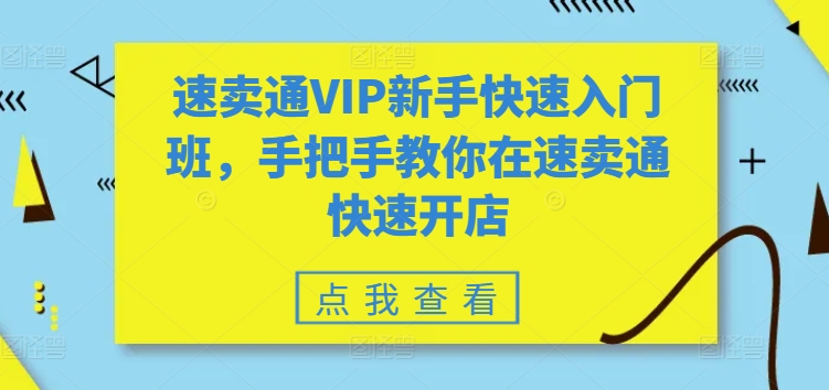 速卖通VIP新手快速入门班，手把手教你在速卖通快速开店-他山创业网