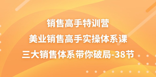 （10939期）销售-高手特训营，美业-销售高手实操体系课，三大销售体系带你破局-38节-他山创业网
