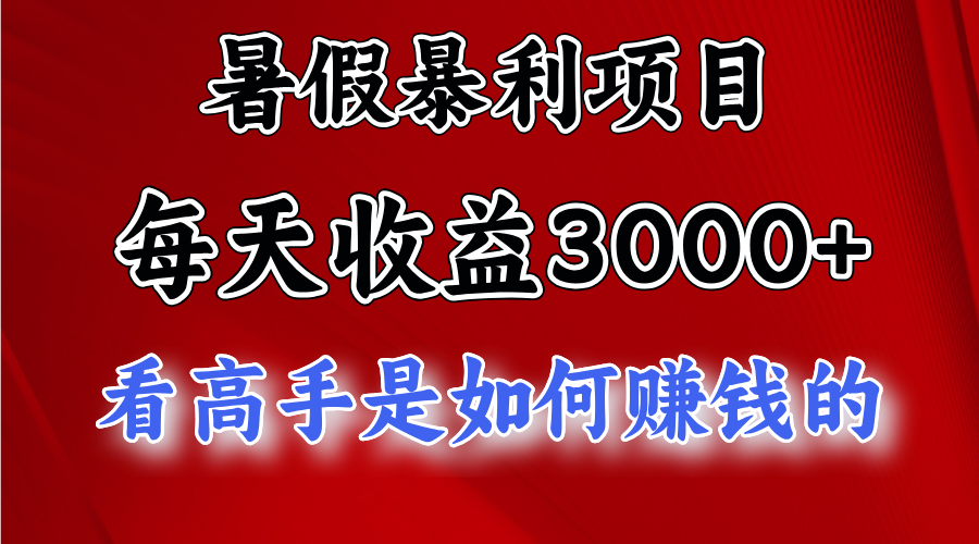 暑假暴力项目 1天收益3000+，视频号，快手，不露脸直播.次日结算-他山创业网