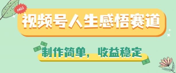 视频号人生感悟赛道，制作简单，收益稳定【揭秘】-他山创业网