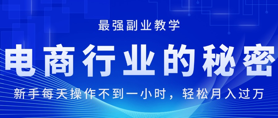 （11427期）电商行业的秘密，新手每天操作不到一小时，月入过万轻轻松松，最强副业…-他山创业网