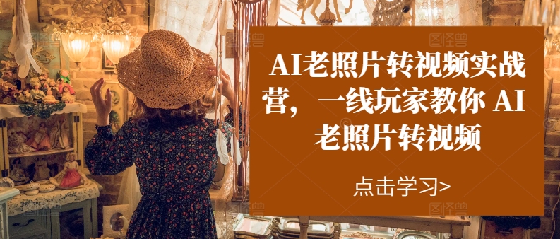 （11477期）AI老照片转视频实操训练营，一线玩家教你AI老照片转视频-他山创业网