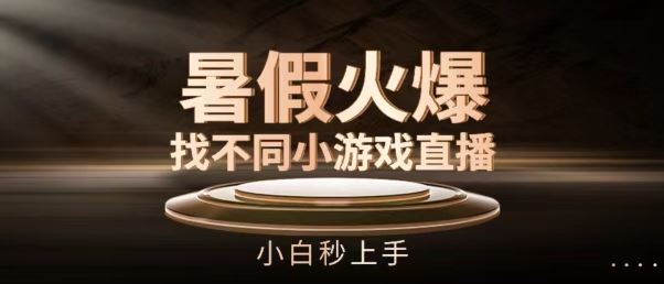 暑假火爆找不同小游戏直播间，小白秒上手【揭秘】-他山创业网