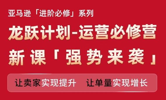 亚马逊进阶必修系列，龙跃计划-运营必修营新课，让卖家实现提升 让单量实现增长-他山创业网