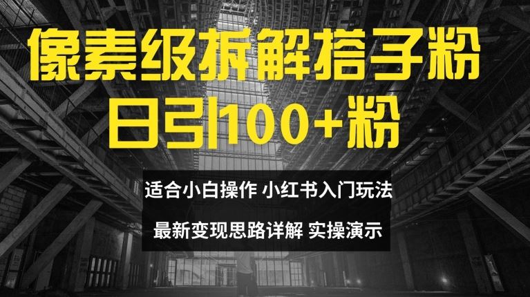 像素级拆解搭子粉，日引100+，小白看完可上手，最新变现思路详解【揭秘】-他山创业网