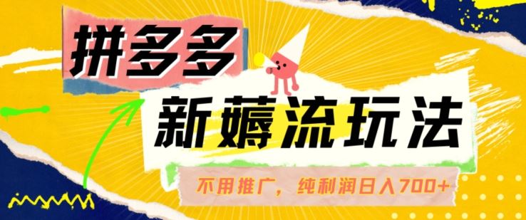 拼多多最新薅流玩法，无需开车推广，纯靠自然流吃饭-单纯赚50+利润，日入700+【揭秘】-他山创业网