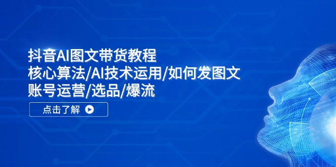 （11958期）抖音AI图文带货教程：核心算法/AI技术运用/如何发图文/账号运营/选品/爆流-他山创业网