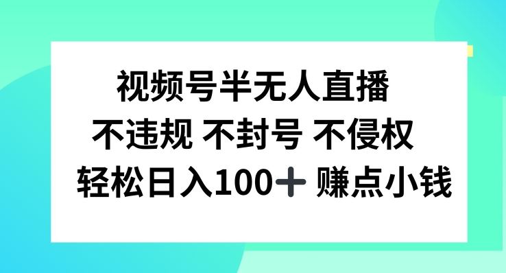 视频号半无人直播，不违规不封号，轻松日入100+【揭秘】-他山创业网
