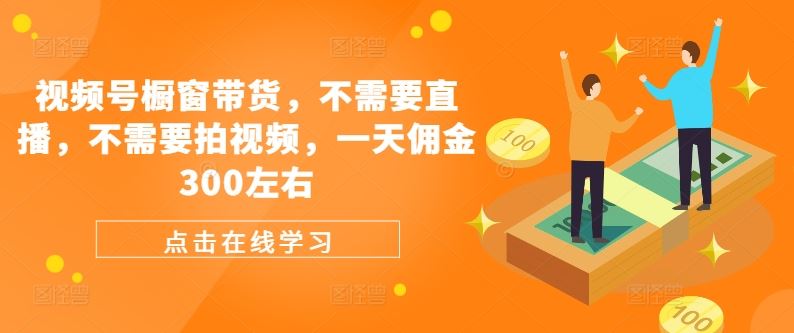 视频号橱窗带货，不需要直播，不需要拍视频，一天佣金300左右-他山创业网