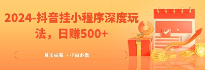 2024全网首次披露，抖音挂小程序深度玩法，日赚500+，简单、稳定，带渠道收入，小白必做【揭秘】-他山创业网