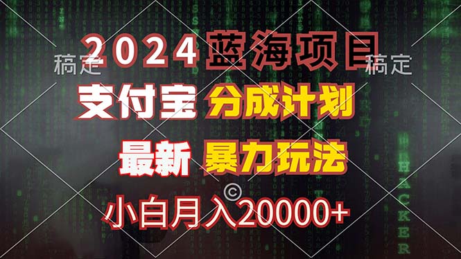 （12339期）2024蓝海项目，支付宝分成计划，暴力玩法，刷爆播放量，小白月入20000+-他山创业网