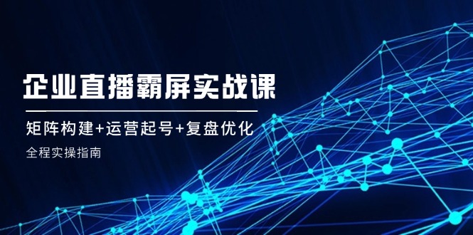 企业直播霸屏实战课：矩阵构建+运营起号+复盘优化，全程实操指南-他山创业网