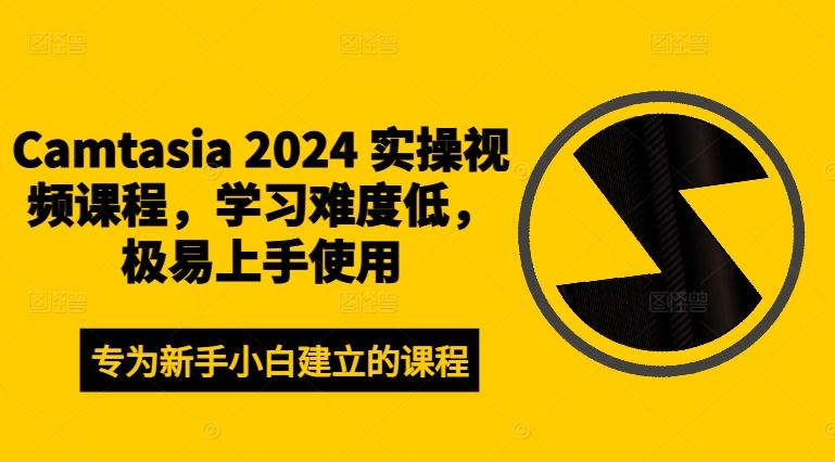 Camtasia 2024 实操视频课程，学习难度低，极易上手使用-他山创业网