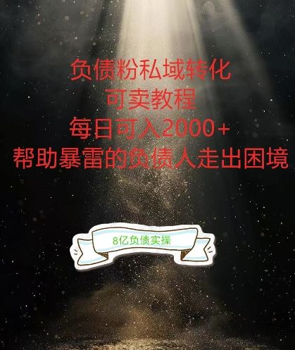 负债粉掘金计划，帮助负债者解决问题，债务规划，债务重组，最好的变现方式【揭秘】-他山创业网