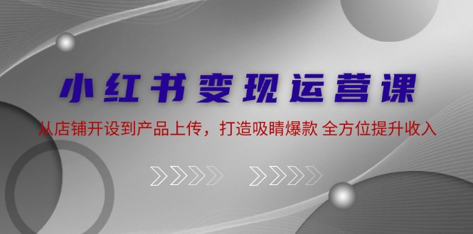 小红书变现运营课：从店铺开设到产品上传，打造吸睛爆款 全方位提升收入-他山创业网