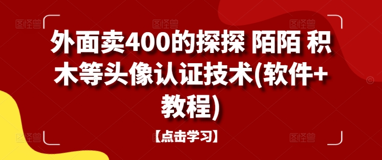 外面卖400的探探 陌陌 积木等头像认证技术(软件+教程)-他山创业网