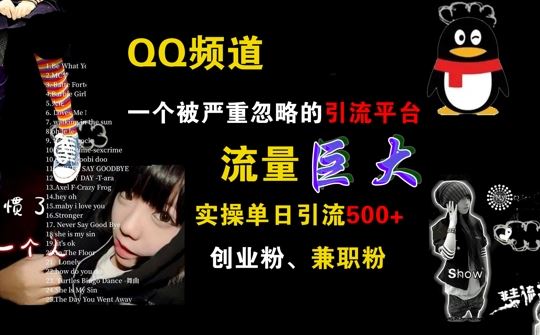 QQ频道，一个被严重忽略的引流平台，流量巨大 实操单日引流500+创业粉兼职粉【揭秘】-他山创业网