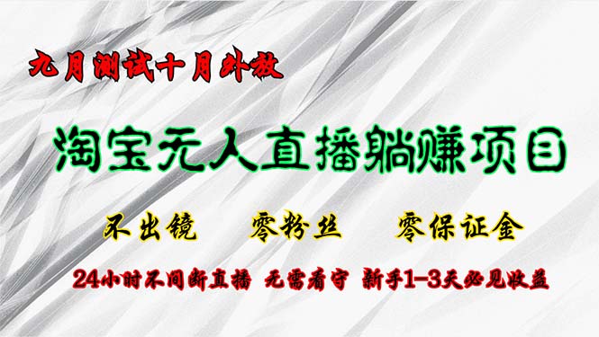 （12862期）淘宝无人直播最新玩法，九月测试十月外放，不出镜零粉丝零保证金，24小…-他山创业网