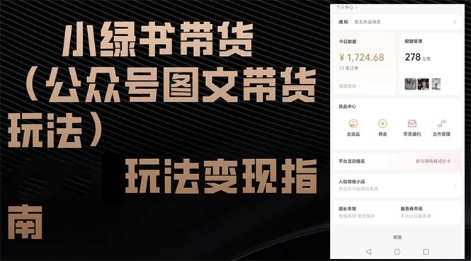（12902期）小绿书带货（公众号图文带货玩法）玩法变现指南-他山创业网