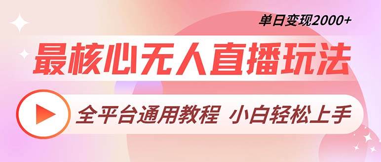 （13221期）最核心无人直播玩法，全平台通用教程，单日变现2000+-他山创业网