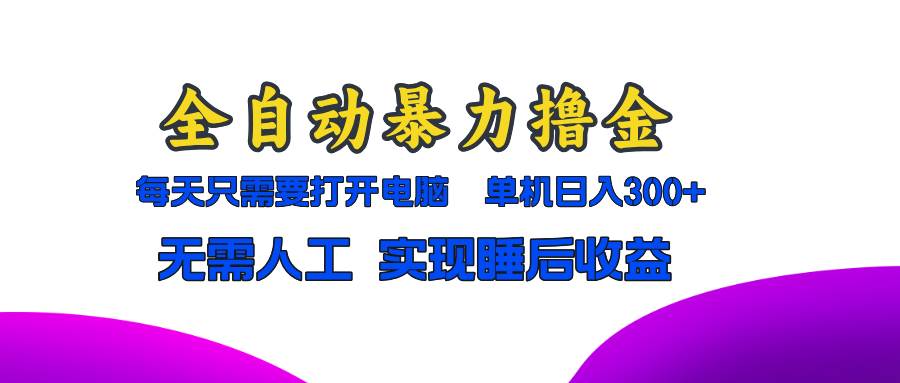 （13186期）全自动暴力撸金，只需要打开电脑，单机日入300+无需人工，实现睡后收益-他山创业网