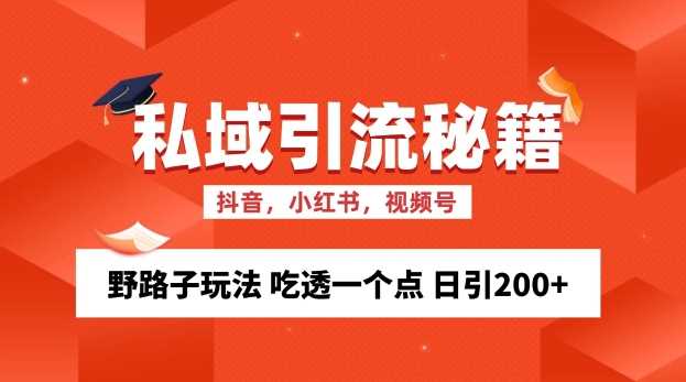 私域流量的精准化获客方法 野路子玩法 吃透一个点 日引200+ 【揭秘】-他山创业网