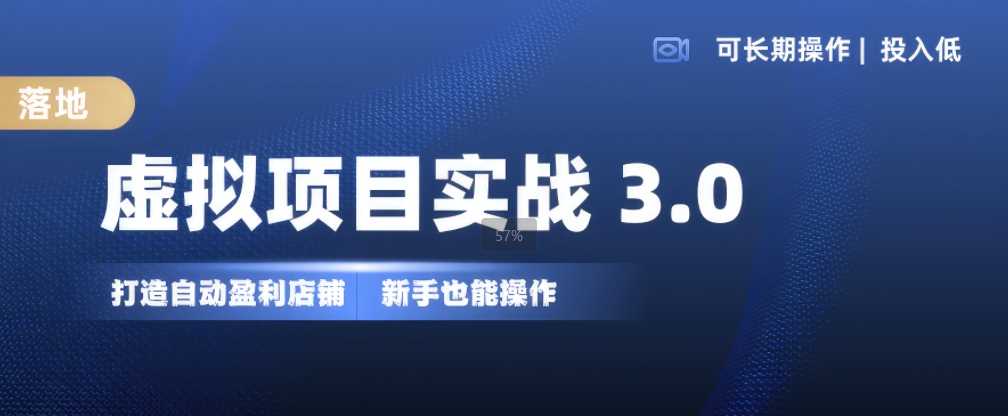 虚拟项目实战3.0，打造自动盈利店铺，可长期操作投入低，新手也能操作-他山创业网
