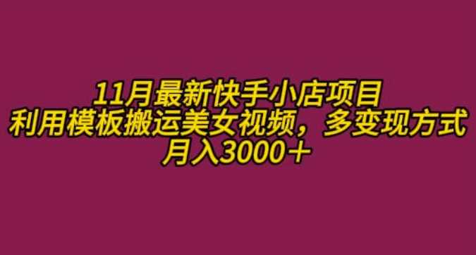 11月K总部落快手小店情趣男粉项目，利用模板搬运美女视频，多变现方式月入3000+-他山创业网