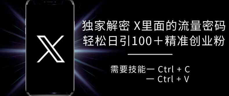 独家解密 X 里面的流量密码，复制粘贴轻松日引100+-他山创业网