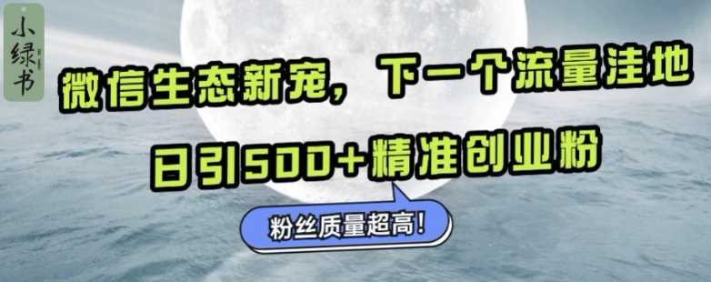 微信生态新宠小绿书：下一个流量洼地，日引500+精准创业粉，粉丝质量超高-他山创业网