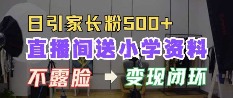 直播间送小学资料，每天引流家长粉500+，变现闭环模式【揭秘】-他山创业网