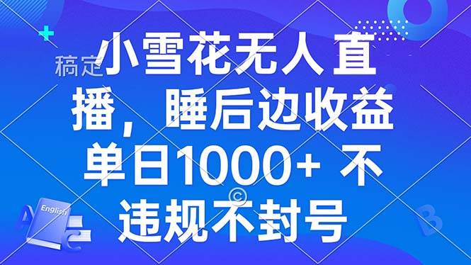 （13491期）小雪花无人直播 睡后收益单日1000+ 零粉丝新号开播 不违规 看完就会-他山创业网