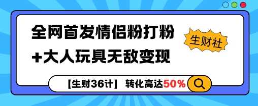 【生财36计】全网首发情侣粉打粉+大人玩具无敌变现-他山创业网