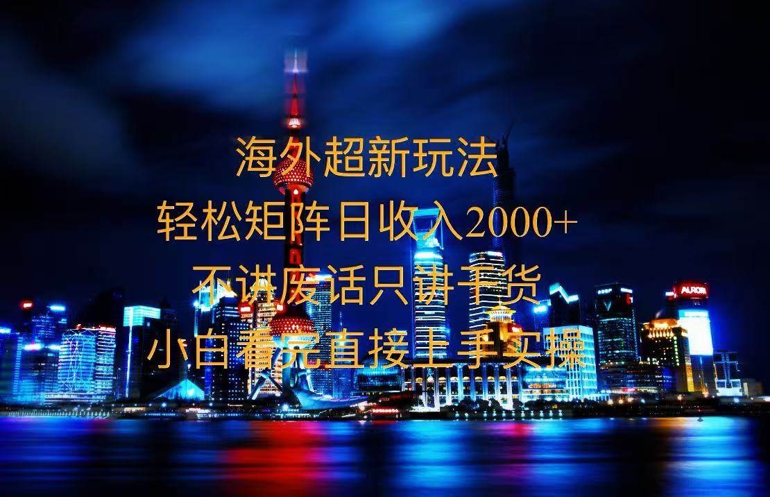（13583期）2025全新海外暴力玩法，操作简单，小白轻松上手-他山创业网