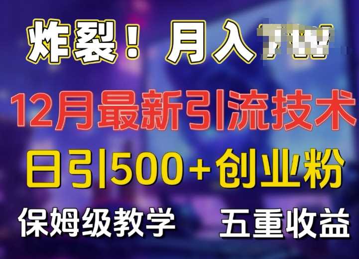 炸裂!揭秘12月最新日引流500+精准创业粉，多重收益保姆级教学-他山创业网