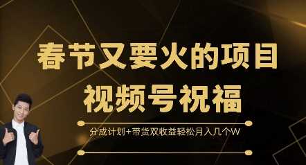 春节又要火的项目视频号祝福，分成计划+带货双收益，轻松月入几个W【揭秘】-他山创业网