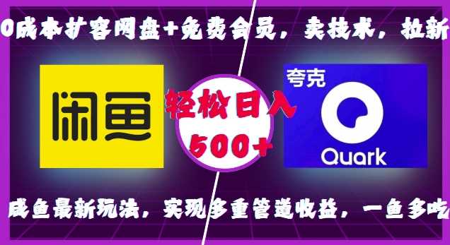0成本扩容网盘+免费会员，卖技术，拉新，咸鱼最新玩法，实现多重管道收益，一鱼多吃，轻松日入500+-他山创业网