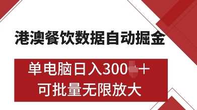 港澳餐饮数据全自动掘金，单电脑日入多张, 可矩阵批量无限操作【揭秘】-他山创业网
