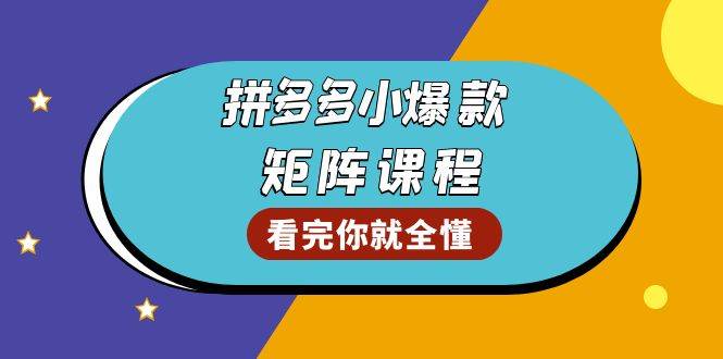 （13699期）拼多多爆款矩阵课程：教你测出店铺爆款，优化销量，提升GMV，打造爆款群-他山创业网