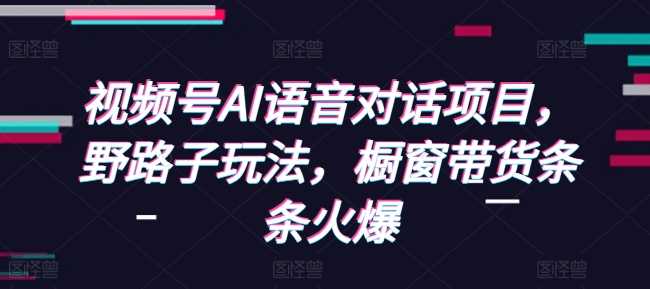 视频号AI语音对话项目，野路子玩法，橱窗带货条条火爆-他山创业网